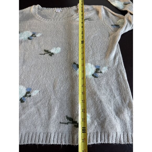 Xhilaration Womens Beige Sweater W/ Floral Pattern L/G - Picture 5 of 8